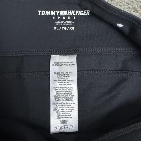 Tommy Hilfiger Shorts Womens XL Black Sport Bike Logo High Rise Cotton - Picture 7 of 9